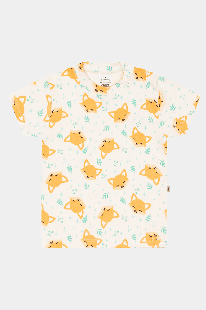 Camiseta Suedine Manga Curta Estampada Raposa Stolf