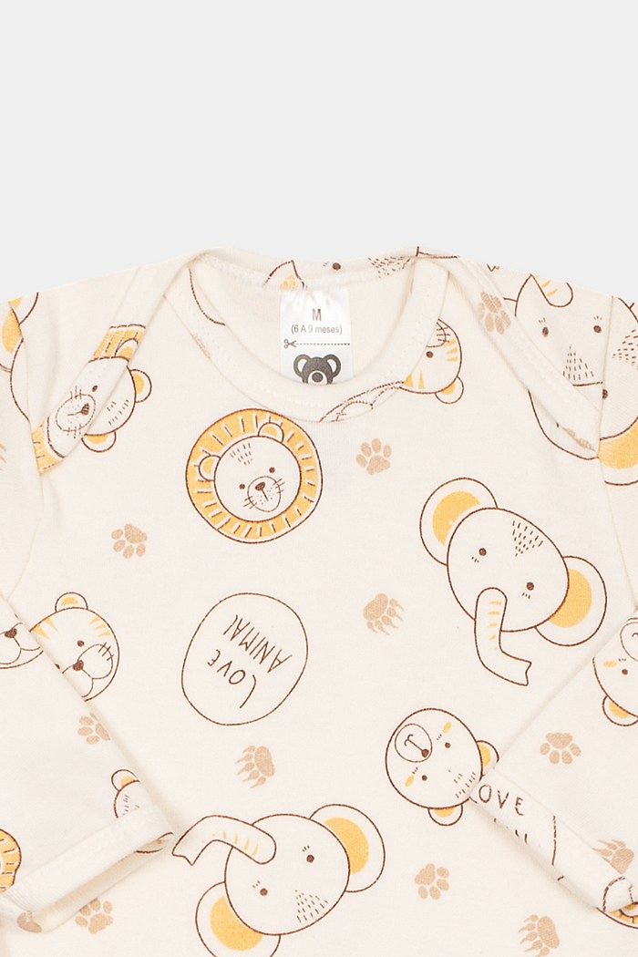 Body Suedine Manga Longa Animais Stolf