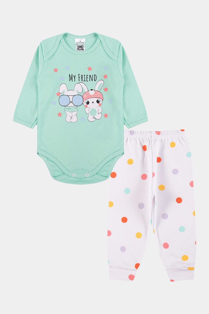 Conjunto Suedine Longo Friend Verde Stolf