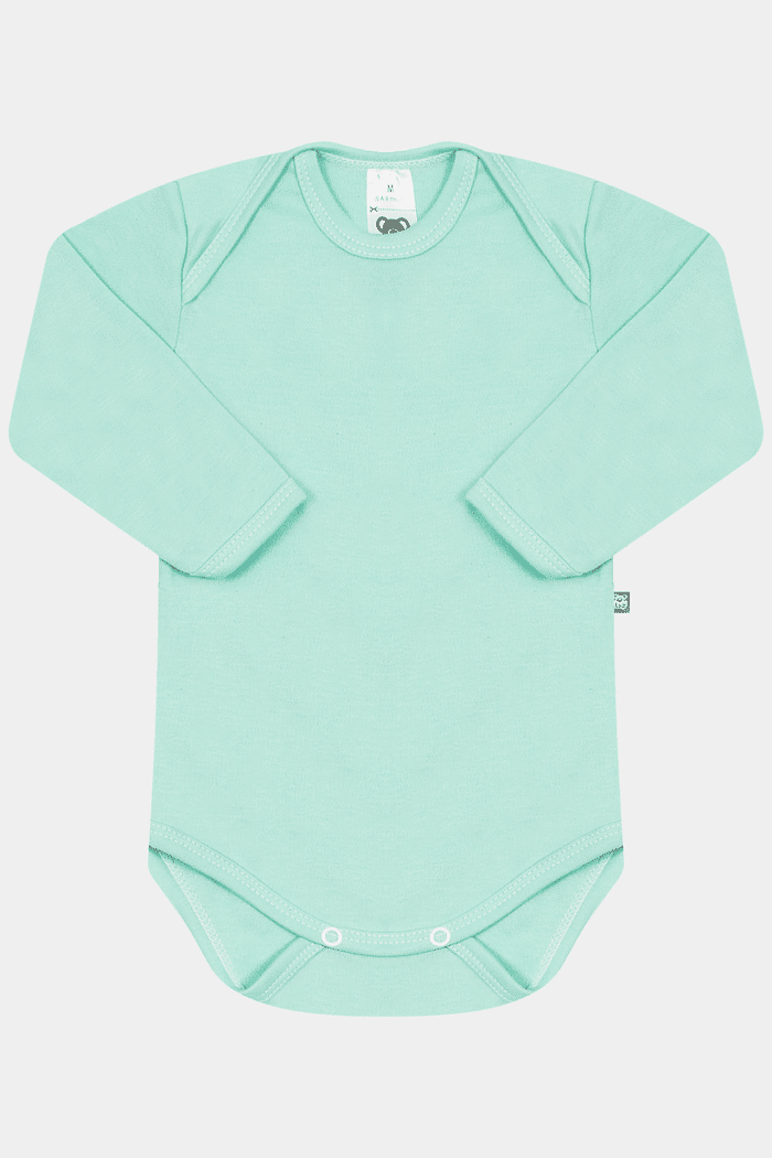 Body Suedine Manga Longa Liso Acqua Stolf