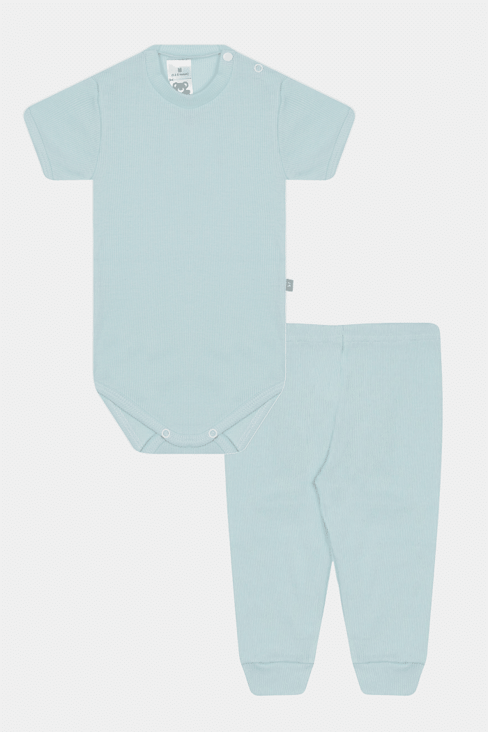 Conjunto Canelado Body Curto e Calça Acqua Stolf