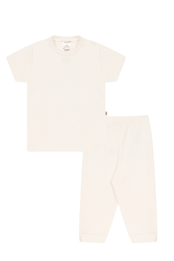 Conjunto Suedine Camiseta Curta e Calça Off White Stolf