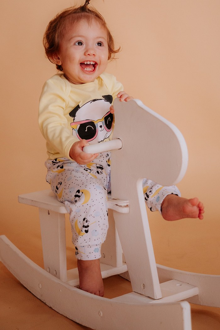 Conjunto Suedine Longo Panda Amarelo Stolf