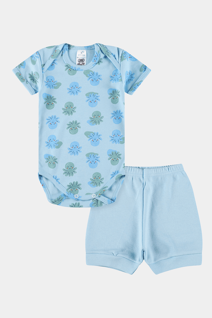 Conjunto Suedine Curto Polvo Azul Stolf