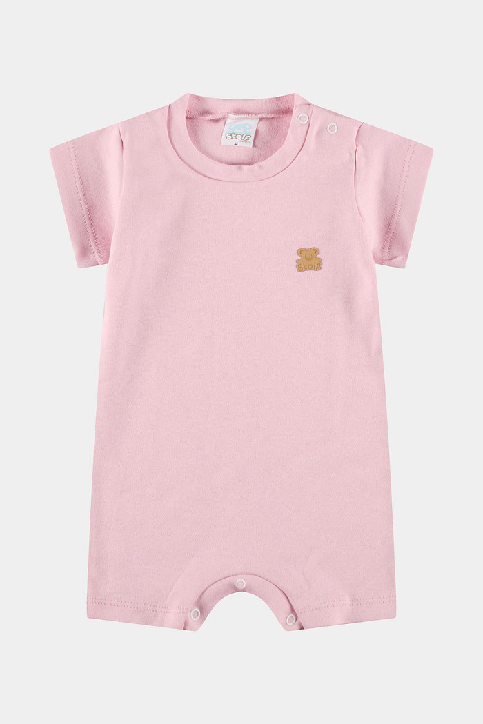 Macacão Suedine Curto Rosa Stolf