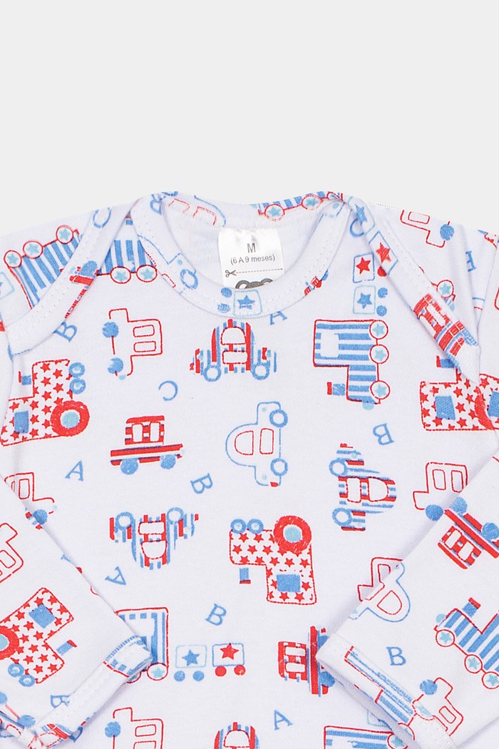 Body Suedine Manga Longa Estampado Carrinho Stolf