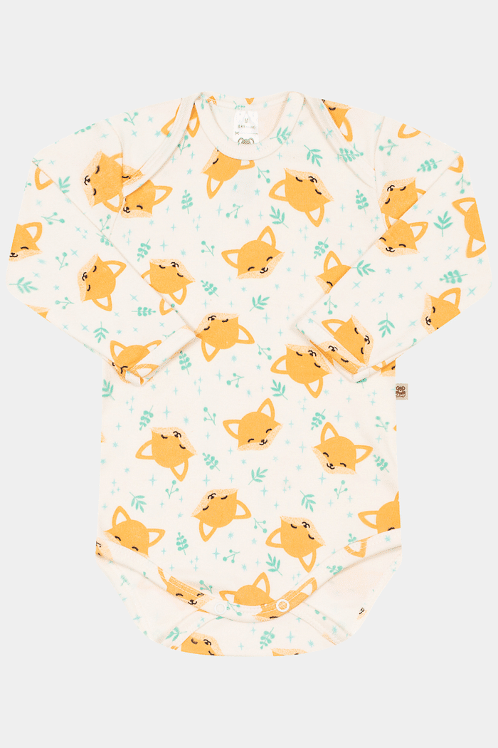 Body Suedine Manga Longa Estampado Raposa Stolf