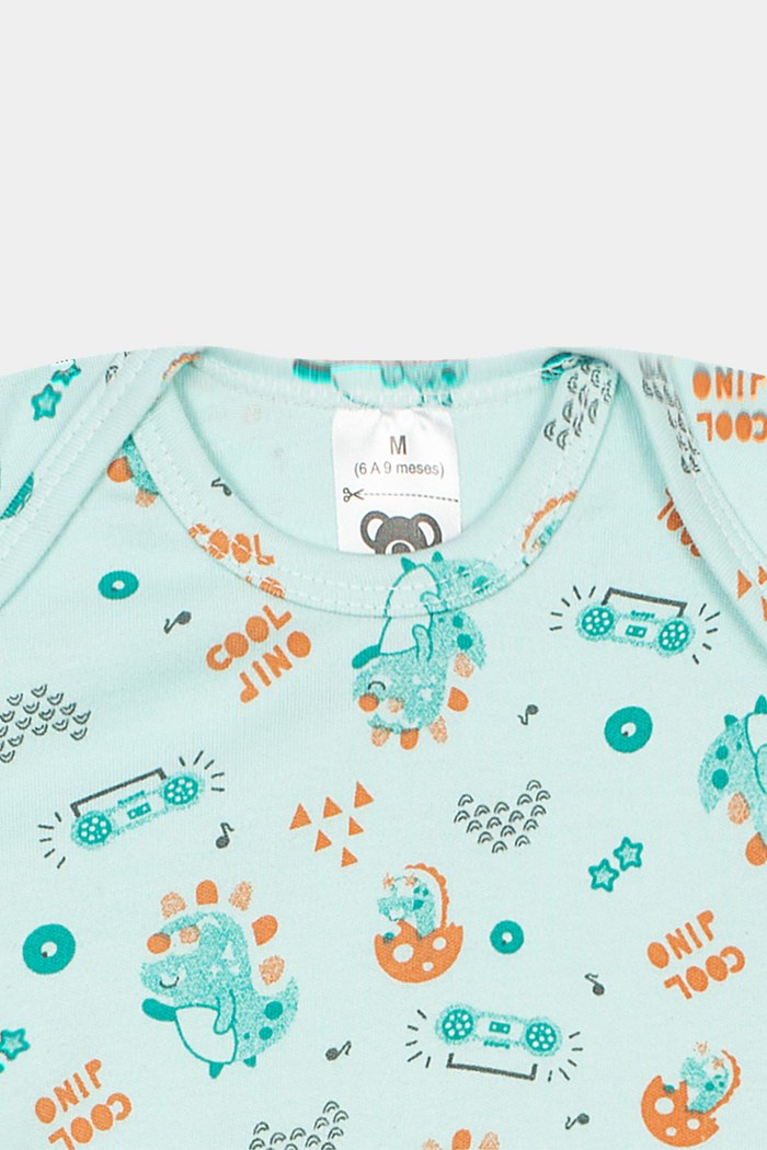 Body Suedine Manga Curta Estampado Dino Stolf