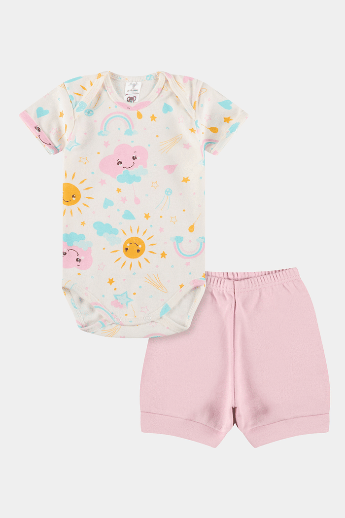 Conjunto Suedine Curto Nuvem Off White Stolf