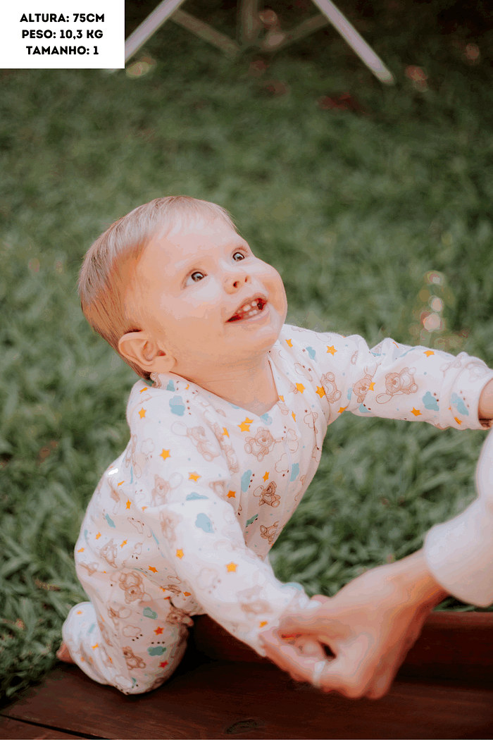 Macacão Suedine Longo Ursinho Balão Stolf