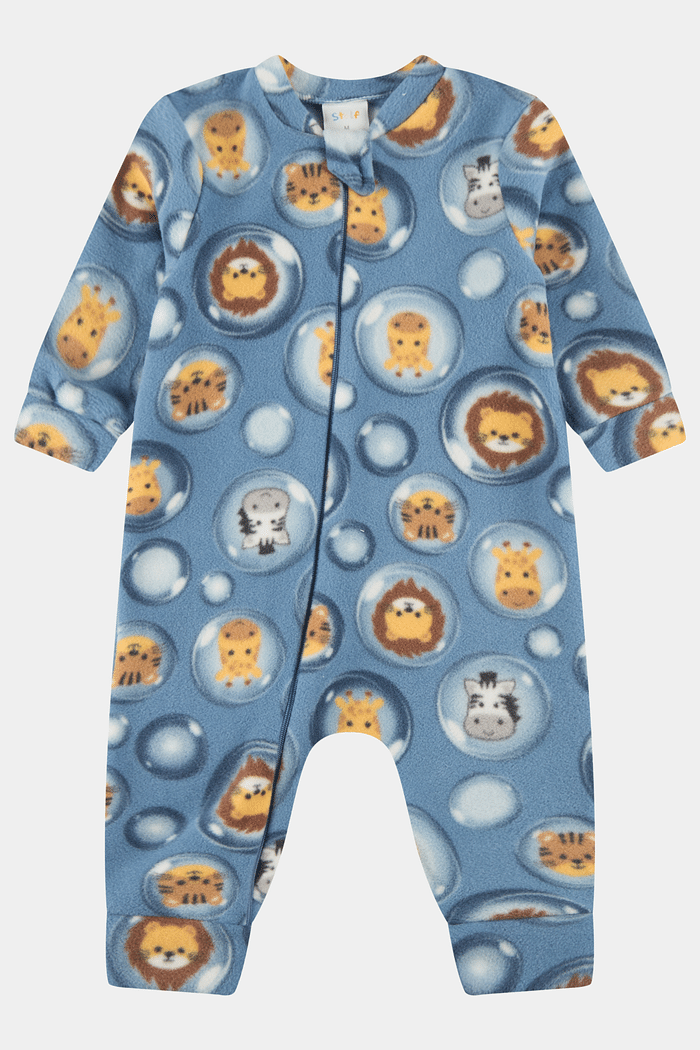 Macacão Microsoft Longo Animais Azul Stolf