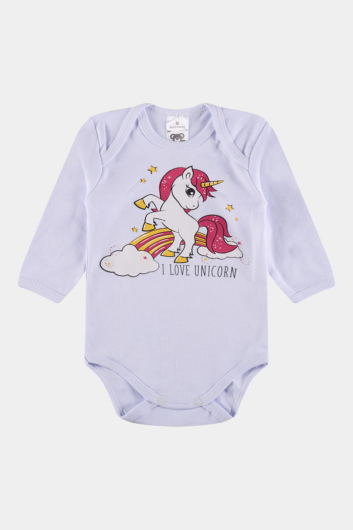 Conjunto Suedine Longo Love Unicorn Branco Stolf