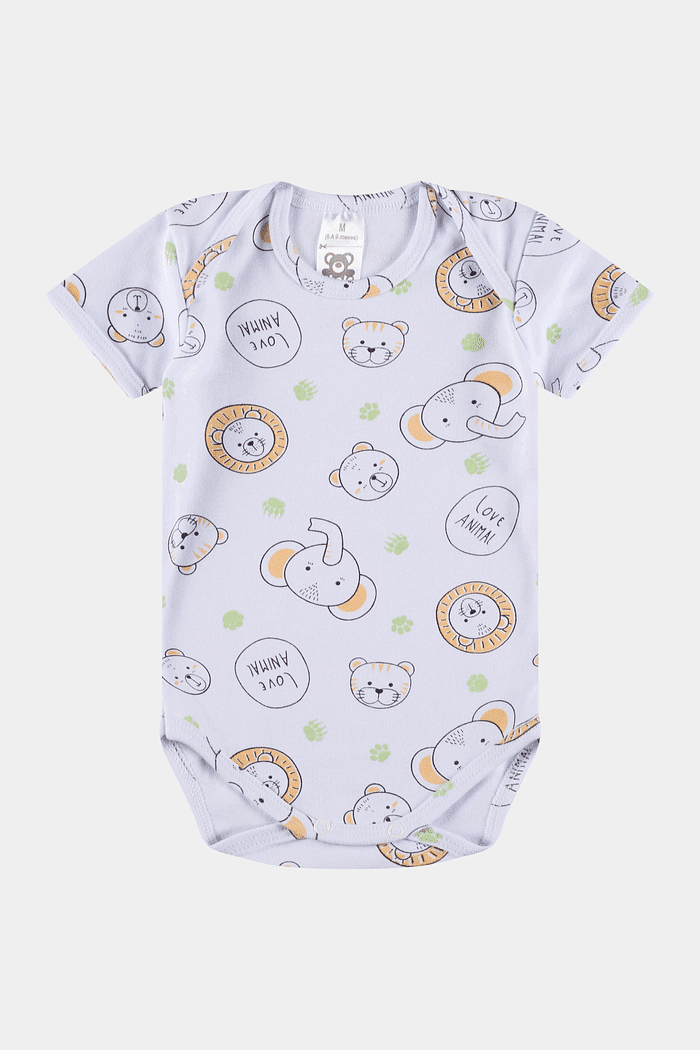 Conjunto Suedine Curto Animais Branco Stolf