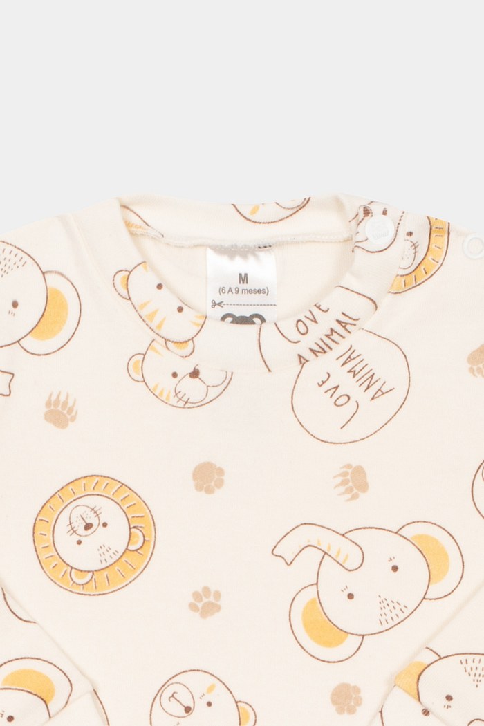 Camiseta Suedine Manga Longa Estampado Animais Stolf