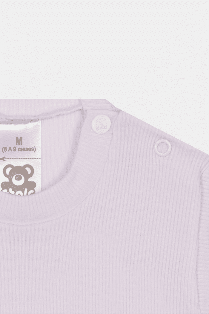 Body Canelado Manga Curta Branco Stolf