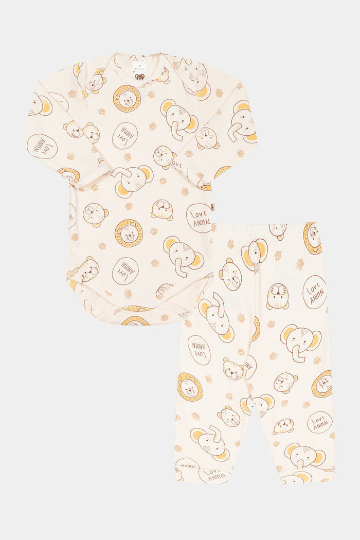 Conjunto Suedine Longo Animais Stolf