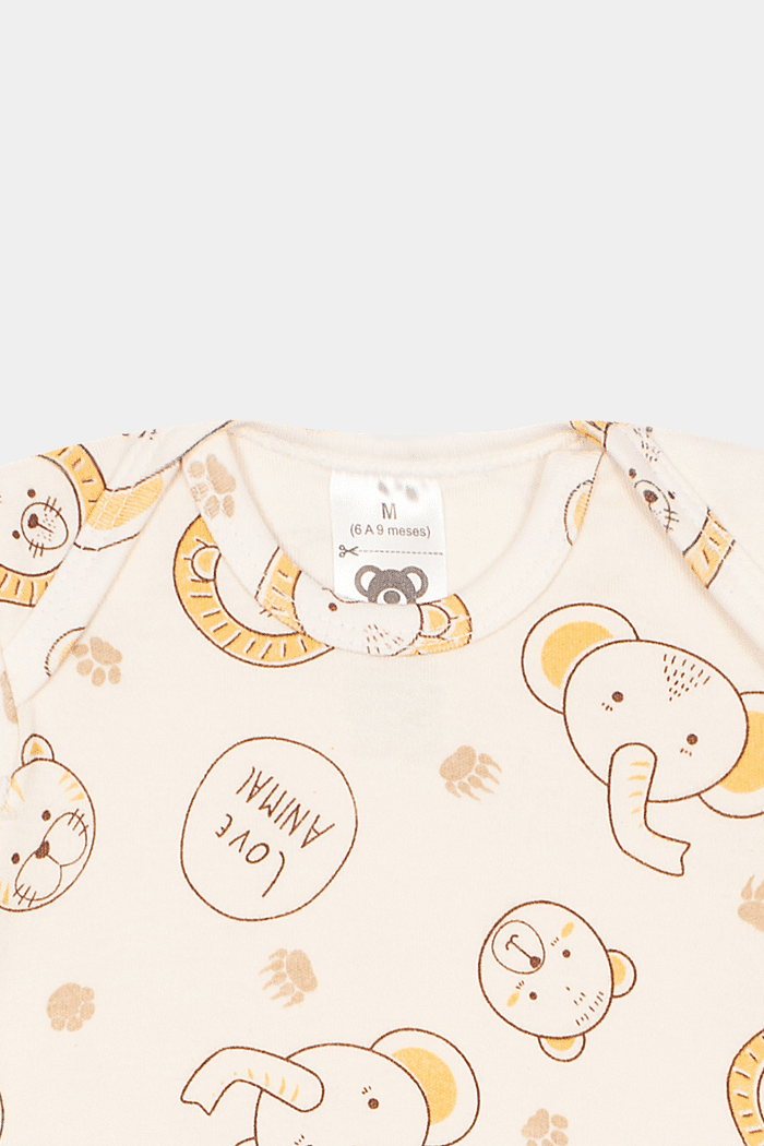 Body Suedine Manga Curta Estampado Animais Stolf