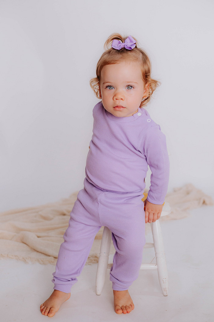 Calça Canelada Lisa Lavanda Stolf