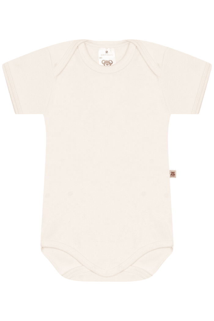Body Suedine Manga Curta Liso Off White Stolf