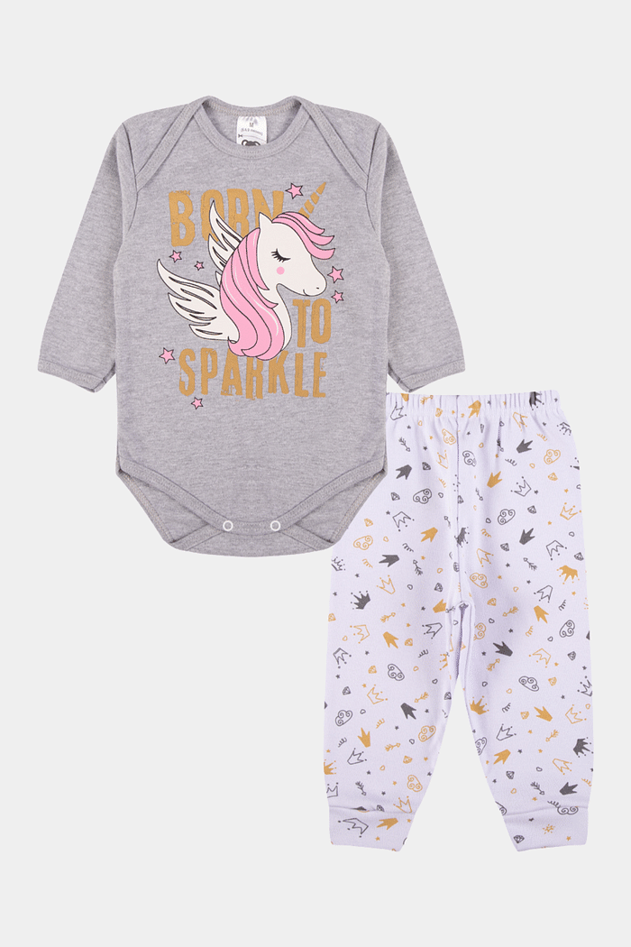 Conjunto Suedine Longo Unicórnio Mescla Stolf