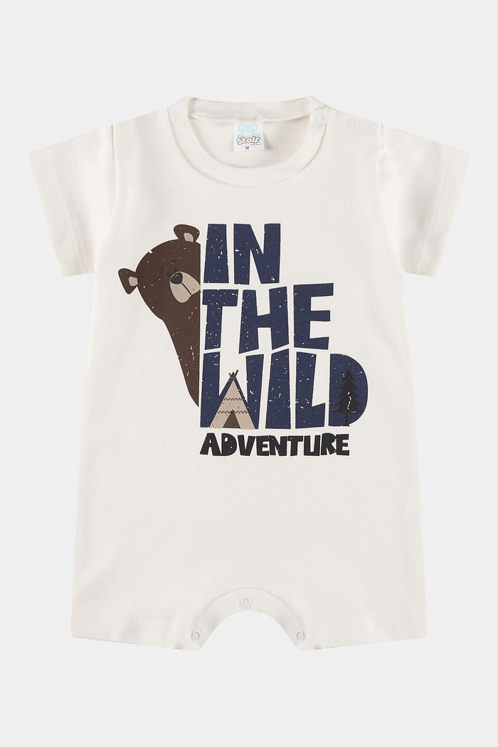 Macacão Algodão Egípcio Curto Wild Marfim Stolf