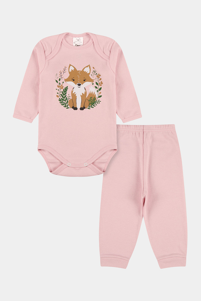 Conjunto Suedine Longo Raposa Rosa Claro Stolf