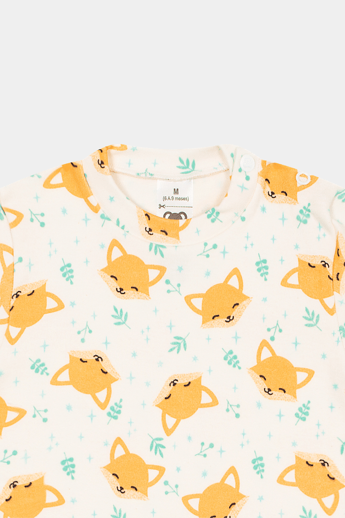 Camiseta Suedine Manga Curta Estampada Raposa Stolf