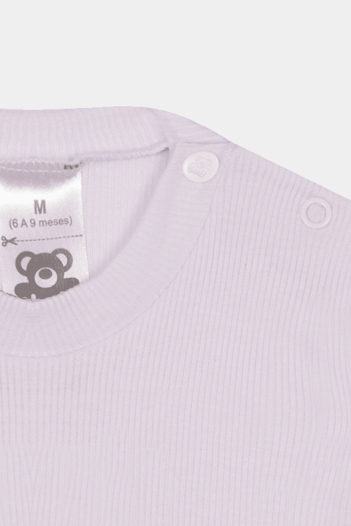 Body Canelado Manga Longa Liso Branco Stolf