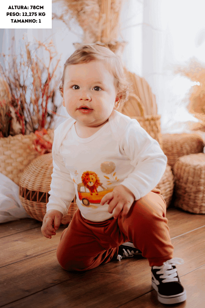 Conjunto Suedine Longo Leão Off White Stolf