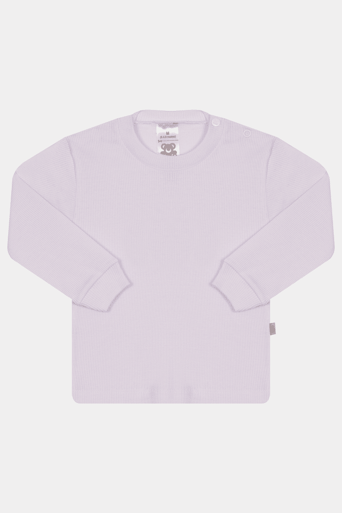 Camiseta Canelada Manga Longa Lisa Branca Stolf