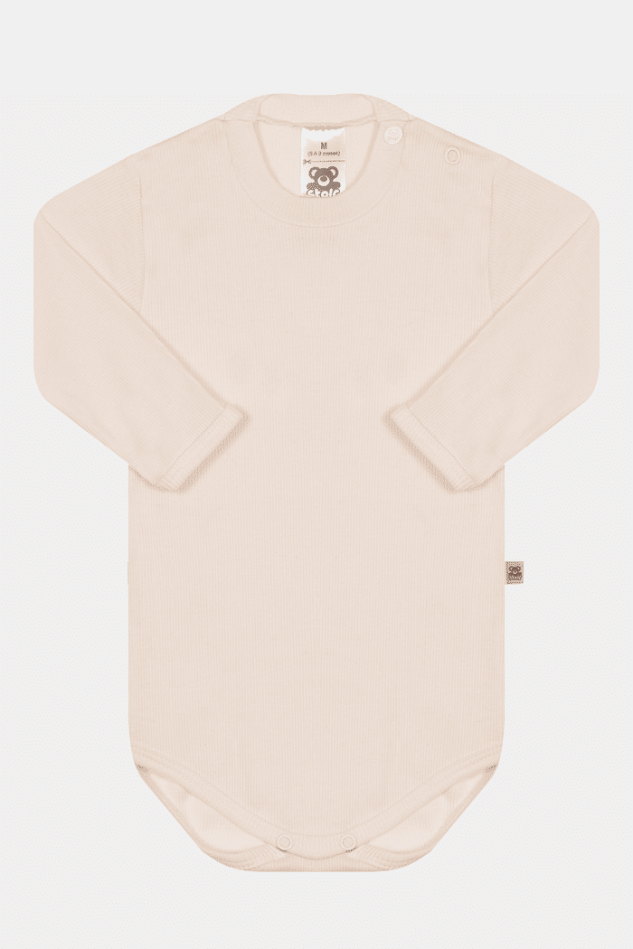 Body Canelado Manga Longa Natural Stolf