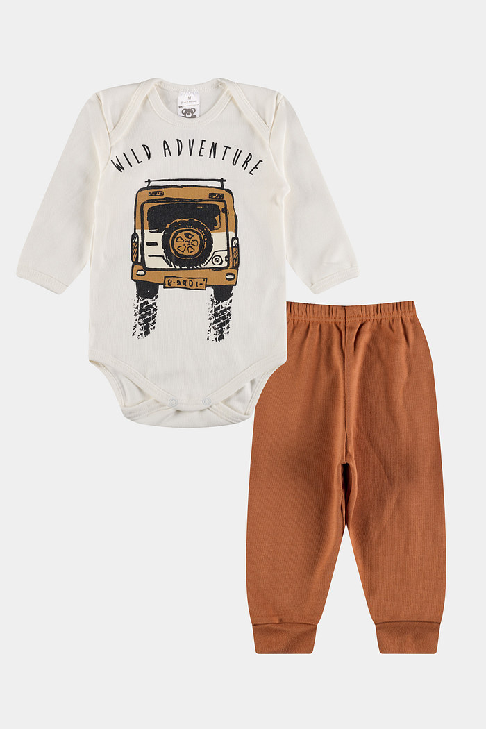 Conjunto Suedine Longo Adventure Off White Stolf