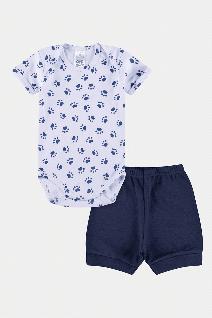 Conjunto Suedine Curto Patinhas Branco Stolf