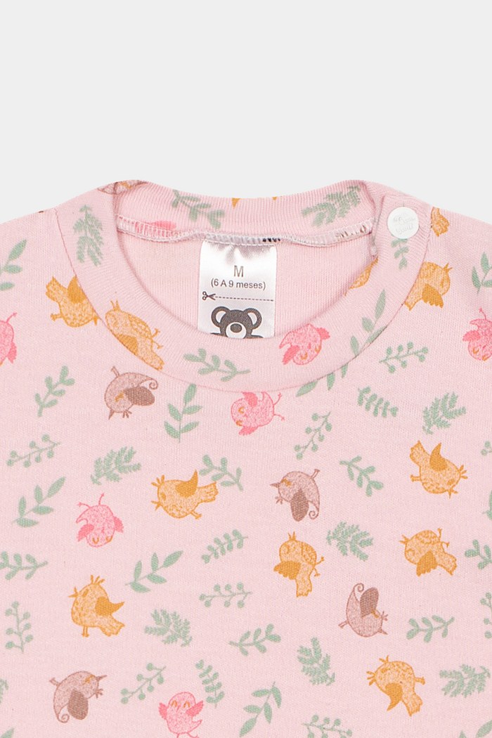 Camiseta Suedine Manga Curta Estampada Passarinho Stolf