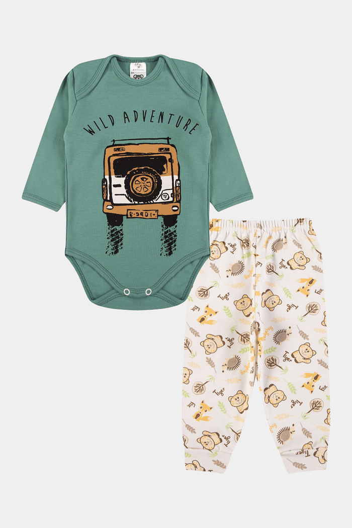 Conjunto Suedine Longo Adventure Verde Militar Stolf