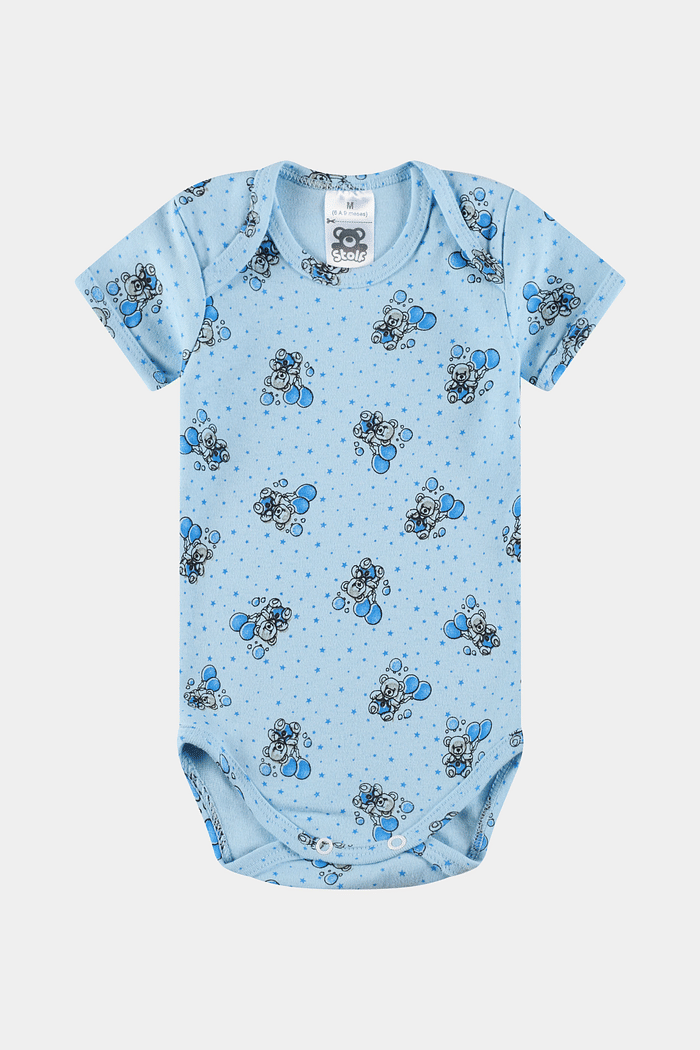 Conjunto Suedine Curto Urso Azul Stolf