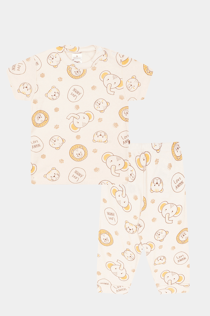 Conjunto Suedine Camiseta Curta e Calça Animais Stolf