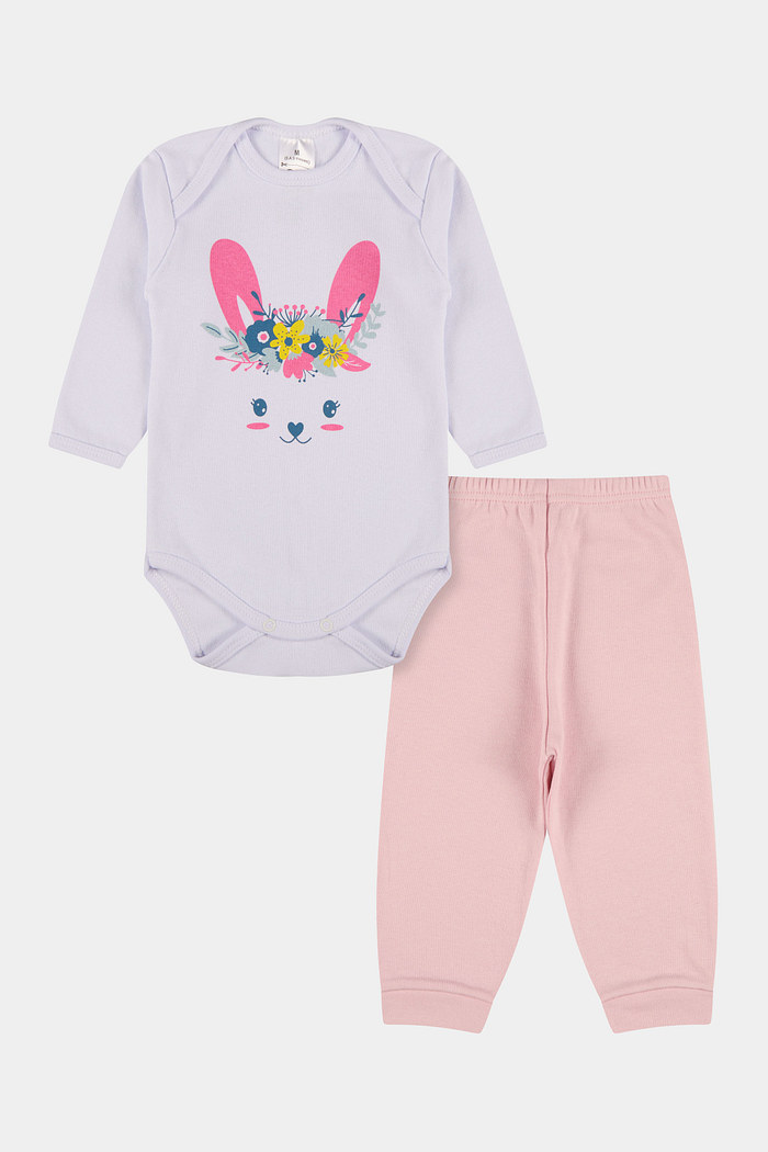 Conjunto Suedine Longo Orelha Coelha Branca Stolf