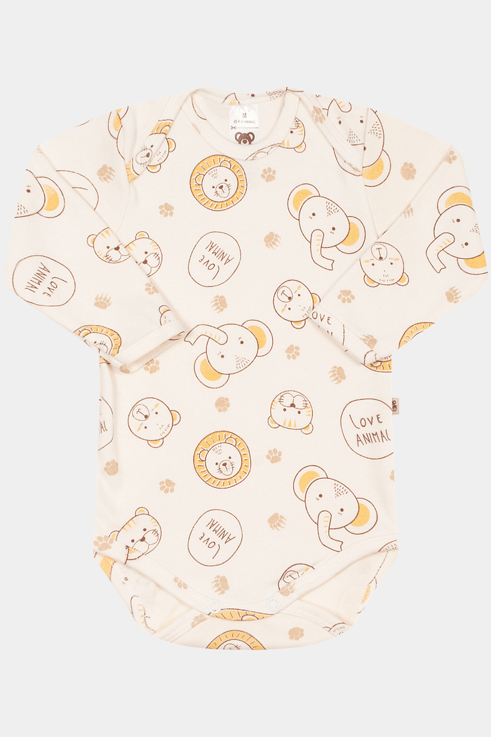 Body Suedine Manga Longa Animais Stolf