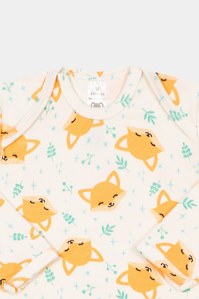 Body Suedine Manga Longa Estampado Raposa Stolf