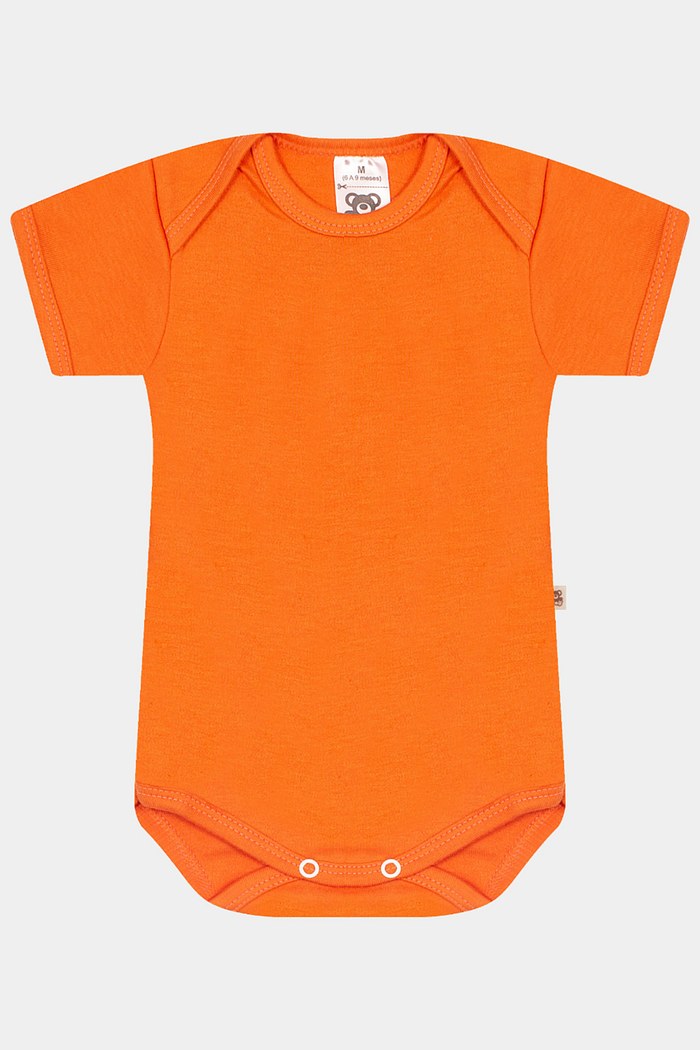 Body Suedine Manga Curta Liso Terracota Stolf