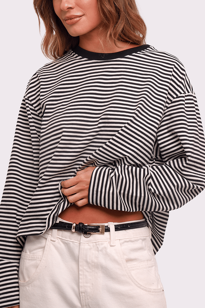blusa manga longa black stripe mundo lolita
