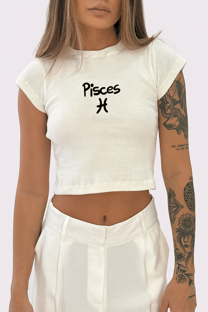 baby tee cropped zodiac pisces mundo lolita