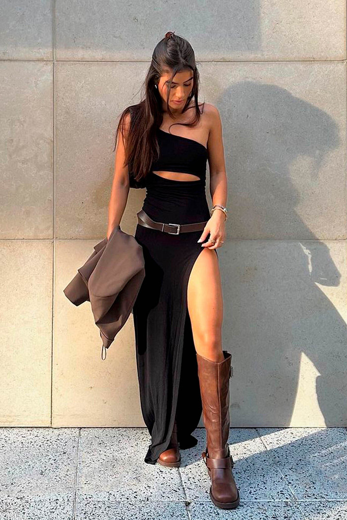 vestido ombro único saturno mundo lolita