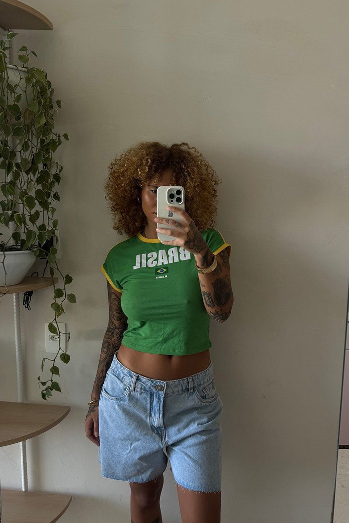 baby tee verde brasil mundo lolita