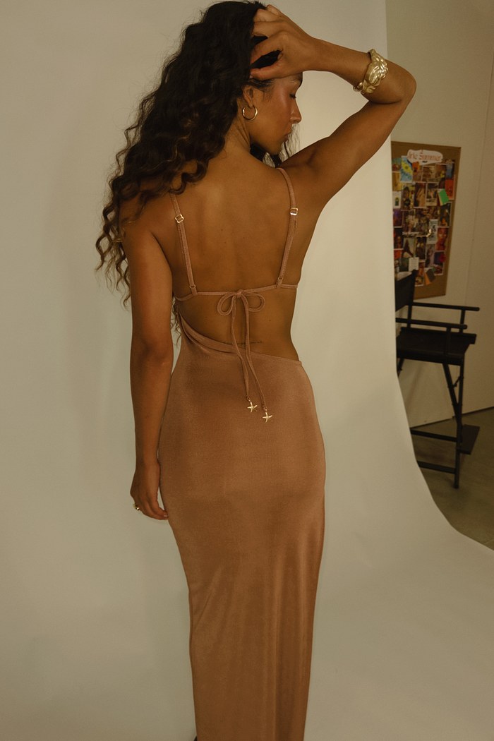 vestido marrom claro kini top mundo lolita