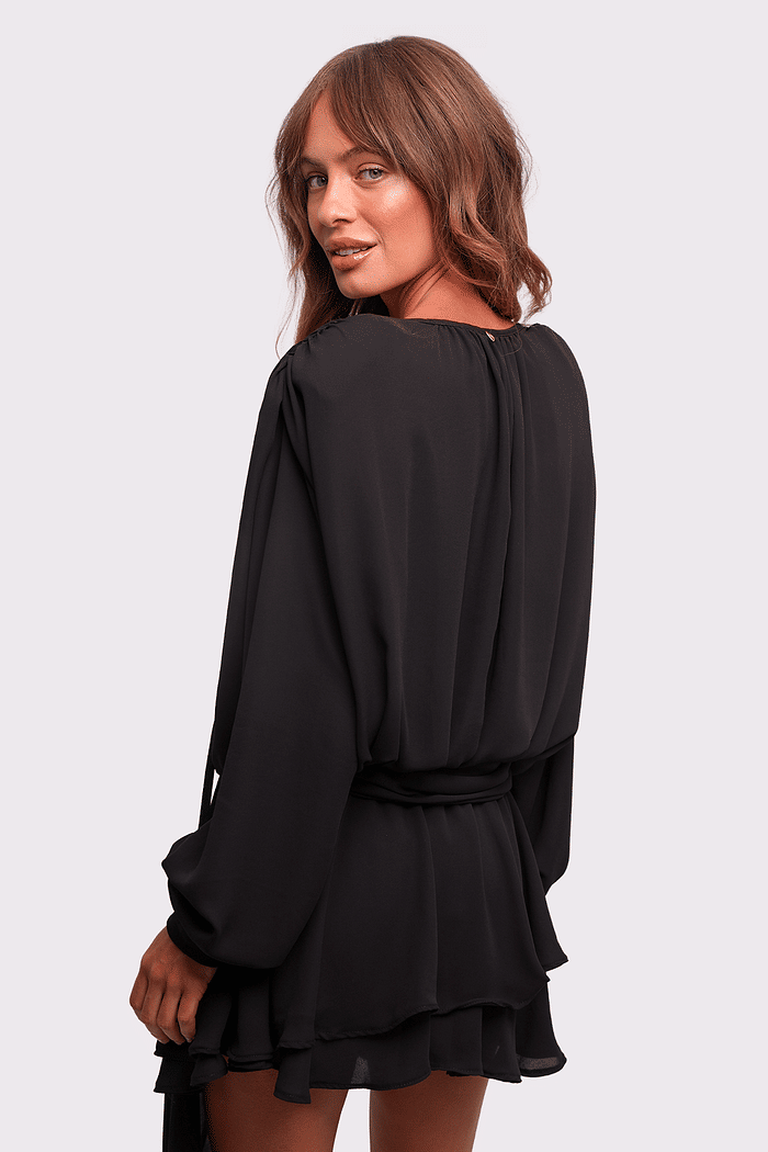 vestido curto crepe preto kim mundo lolita