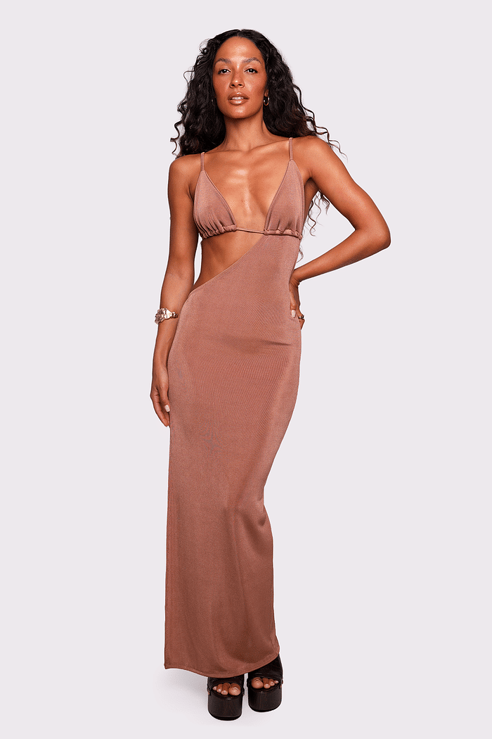 vestido marrom claro kini top mundo lolita