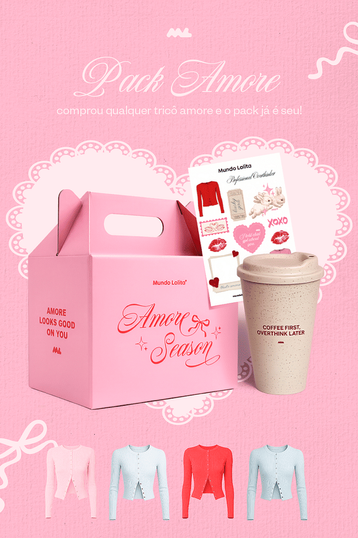 blusa de tricô amore azul claro mundo lolita