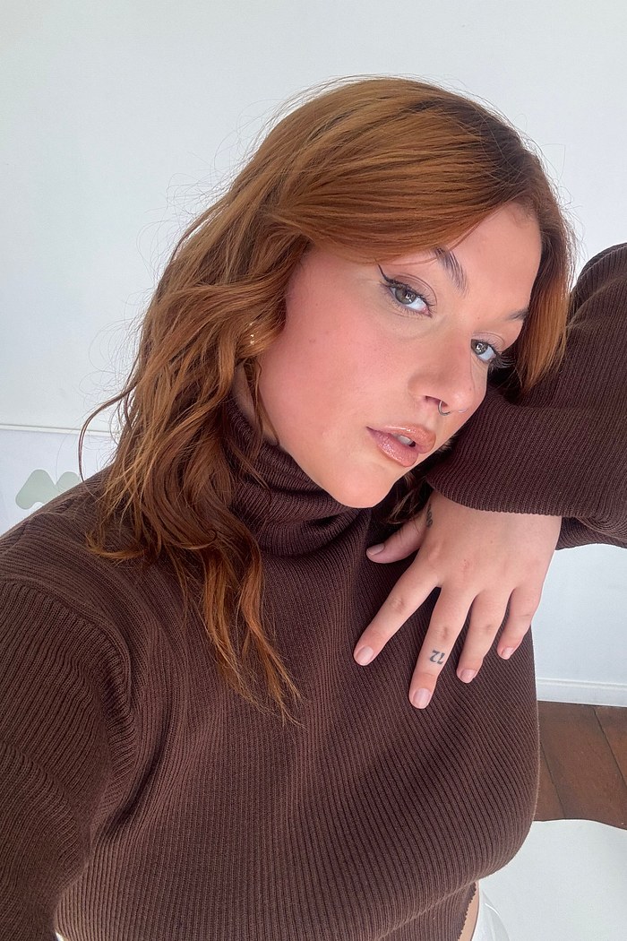 cropped tricô marrom escuro babe mundo lolita